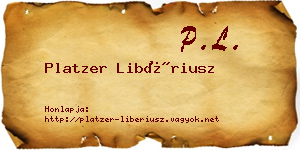 Platzer Libériusz névjegykártya